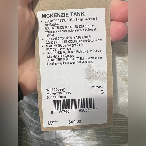 PrAna NWT Palm Tie Front Tencel McKenzie Tank - Small - Picture 8 of 10